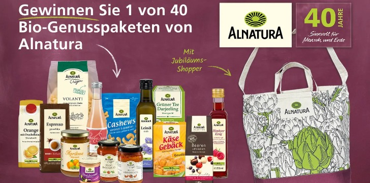 Alnatura Jubilaeumsgewinnspiel