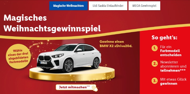 LIDL BMW Weihnachtsgewinnspiel